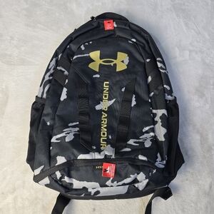 Under Armour 1361176 Adult Hustle 5.0 Backpack, Black/Silver